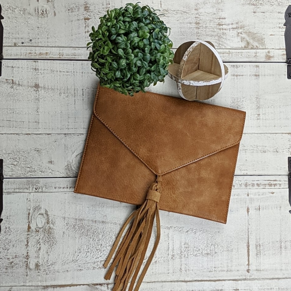Adorable Street Level fringe clutch
